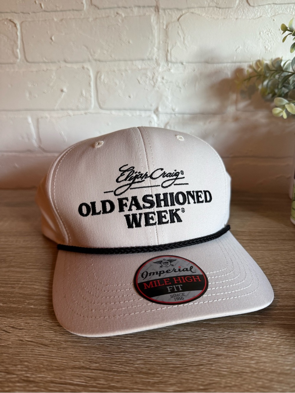 Elijah Craig Old Fashioned Week Imperial Mile High Snapback Hat OSFA White